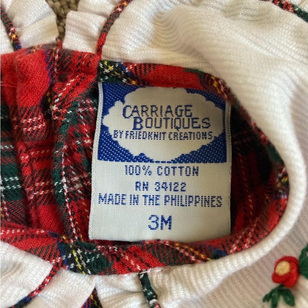 Carriage Boutique Christmas Plaid Smocked Romper - Picture 2 of 3